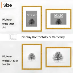 Art Street Synthetic Wood Gold Document Photo Frame (16 x 20 Inch) - Set of 2 image 3