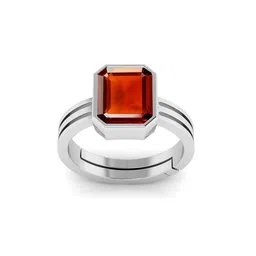 RRVGEM 5.00 KT Silver Plated Adjustable Hessonite Ring-picture-35