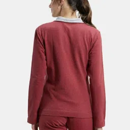 Jockey UL08 Women's Super Combed Cotton Elastane Full Zip High Neck Jacket With Front Pockets image 3