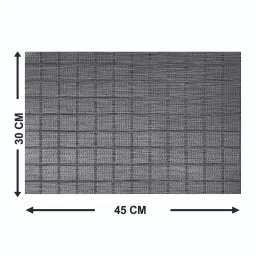 Bianca Premium Charcoal PVC Checks Placemat - Set of 6 image 3