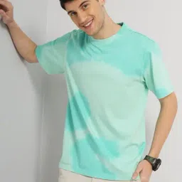 Celio Mint Green Cotton Regular Fit Ombre T-Shirt-picture-36