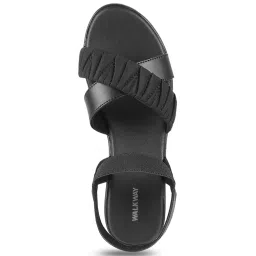 Walkway Women's Black Ankle Strap Sandals image 3