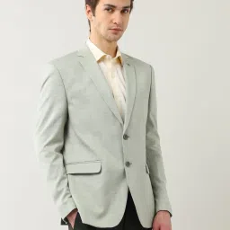 Arrow Green Slim Fit Self Pattern Blazer image 3
