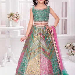 NTURVA Girls Art Silk Lehenga Choli image 1