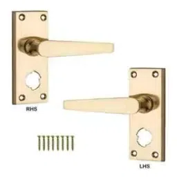 Screw Tight B110104PBL 4 Inch Brass Chrome Plated Finish Door Handle Set image 3