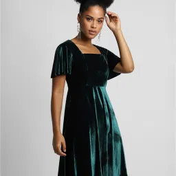 Forever 21 Teal Regular Fit A Line Dress image 3