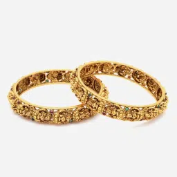 Panash Gold Plated 24 CT Handcrafted Antique Set of 2 Bangles image 3