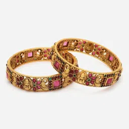 Panash Gold Plated 24 CT Handcrafted Antique Set of 2 Bangles image 3