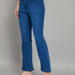 Angelfab Blue Cotton Flared Fit High Rise Jeans image 3