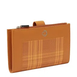 Caprese Avery Tan Faux Leather Checks Bi-Fold Wallet image 3