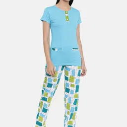 zebu Women Blue Solid Night suit-picture-32