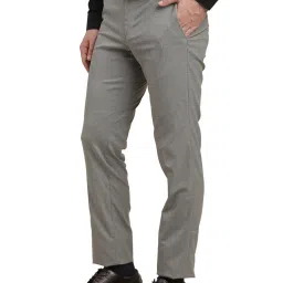 Turtle Grey Slim Fit Dobby Trousers image 3