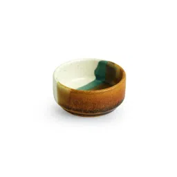 ExclusiveLane Zen Garden Brown & Green Ceramic Hand Glazed Dip Bowls (0.03 L) - Set of 4 image 3