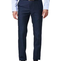 Raymond Dark Blue Slim Fit Flat Front Trousers-picture-40