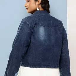 Aarika Women Faded Crop Denim Jacket image 3