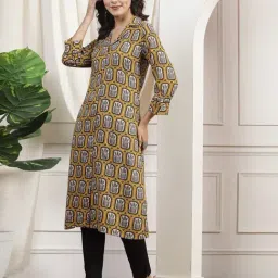 Nayam by Lakshita Yellow Viscose Printed Kurta image 4