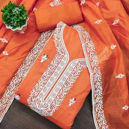 Maroosh Floral Embroidered Thread Work Unstitched Dress Material-image-59