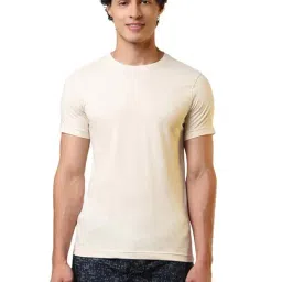 Sleepz by Raymond White Cotton Solid Regular Fit T-Shirt-image-80