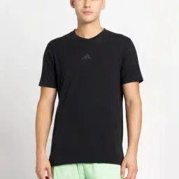 Adidas Black Slim Fit Logo Printed Sports T-Shirt-picture-17