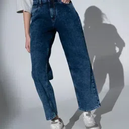 Hubberholme Blue Cotton Straight Fit High Rise Jeans-picture-24