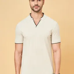 Byford by Pantaloons Beige Cotton Slim Fit T-Shirt-picture-21