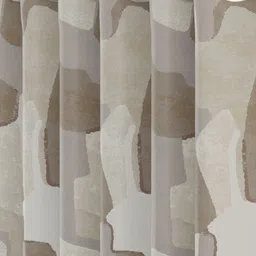 ROSARA HOME Beige & Grey 2 Pieces Abstract Printed Room Darkening Window Curtains image 3