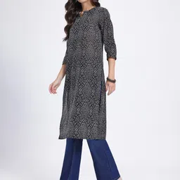 Anouk Rustic Bandhani Printed Round Neck Pure Cotton Straight Kurta image 4