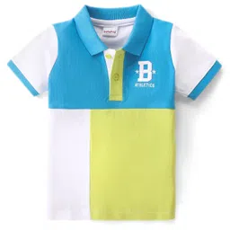 Babyhug Cotton Half Sleeves Cut & Sew Polo T-Shirt With Embroidery - Multicolor-picture-16