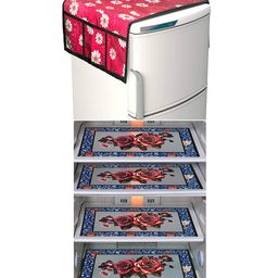 Dakshya Industries Fridge Top Cover and Fridge Mat Combo Set of 5-picture-47