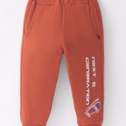 Zero Interlock Knit Full Length Lounge Pant with Text Print - Orange-picture-41