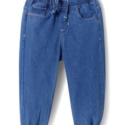 Babyhug Full Length Washed Denim Jeans With Stretch - Medium Blue-picture-24