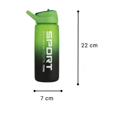 GUCHIGU Kids Green & Black Sipper Water Bottle With Straw 700 ml image 5