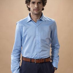Turtle Men Standard Spread Collar Solid Cotton Formal Shirt-picture-25