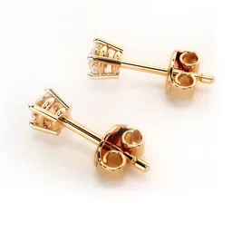 VALANOVA Hallmarked 18K Rose Gold Diamond Earrings -0.91 gm image 4