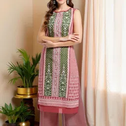 SZN Women Ethnic Motifs Embroidered Sleeveless Calf Length Kurtas-image-52