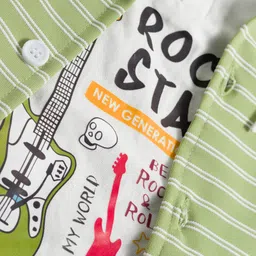 Dapper Dudes Full Sleeves Striped Hooded Shirt With Attached Tee - Green image 4