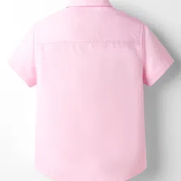 Babyoye Cotton Knit Half Sleeves Solid Color 3 Piece Party Suit with Bow - Pink & Brown image 4