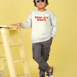 NUSYL Boys Printed Round Neck Long Sleeves Oversized Pullover Sweatshirt image 5