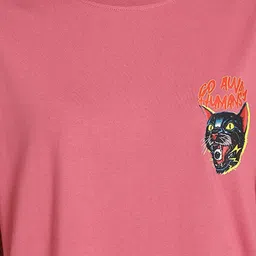 Metronaut Women Pack of 2 Typography Printed Round Neck Cotton Oversized T-shirts image 4