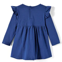 Babyhug Disney Single Jersey Knit Full Sleeves Frocks With Minnie Mouse Graphics & Frill Detailing Pack of 2 - Pink & Navy Blue image 5