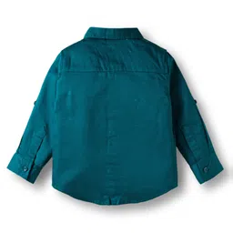 Mark & Mia Woven Full Sleeves Party Wear Solid Shirt & Trouser Set with Suspender & Bow - Teal Blue & Tan image 5