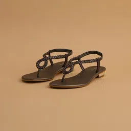 Eridani Women's Avan Gun Metal Ankle Strap Sandals image 3