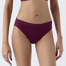 Superstar by Westside Plum Solid Bikini Brief - Pack of 2-image-89
