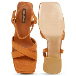 Flat N Heels Women's Tan Ankle Strap Sandals image 3