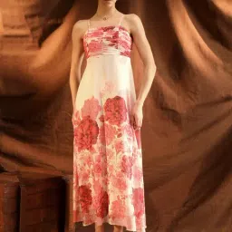 Kazo Pink Floral Dress-image-9