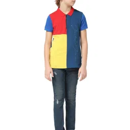 Jack & Jones Junior Multicolor Cotton Color Block Polo T-Shirt image 3