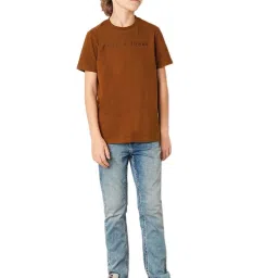 Jack & Jones Junior Brown Cotton Printed T-Shirt image 3
