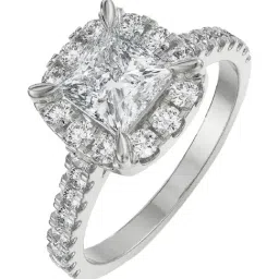 Emori 18k White Gold & Diamond Princess Cut Bridal Ring-picture-18