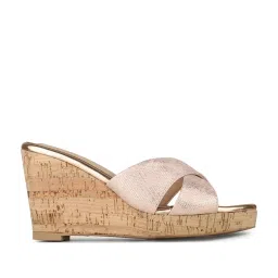 Inc.5 Women's Rose Gold Cross Strap Wedges image 3
