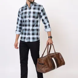 MODERNITY Men Comfort Slim Fit Checked Casual Shirt image 4